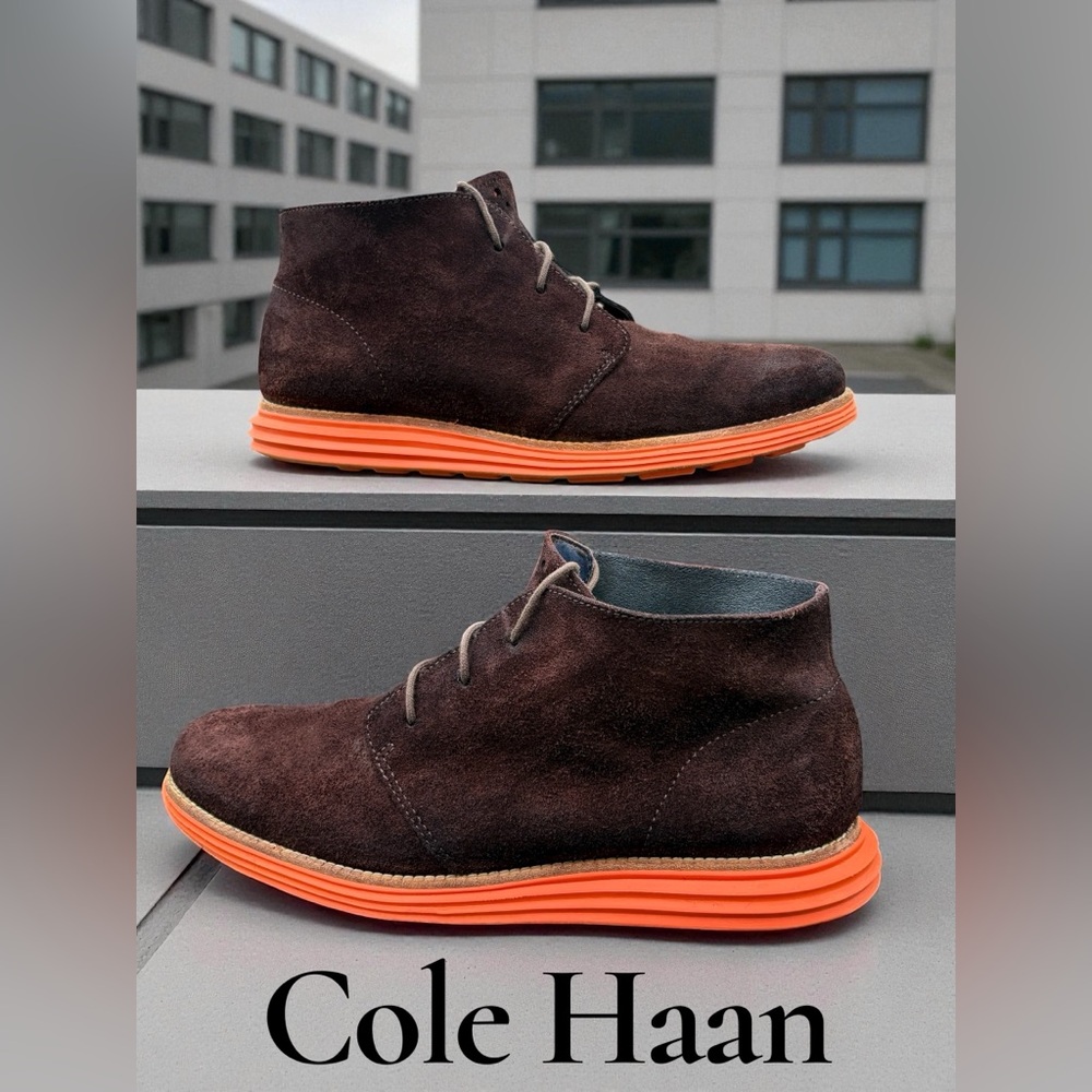 Cole Haan LunarGrand Suede Chukka Boots Men’s 11 Dark Brown Woodbury EUC!